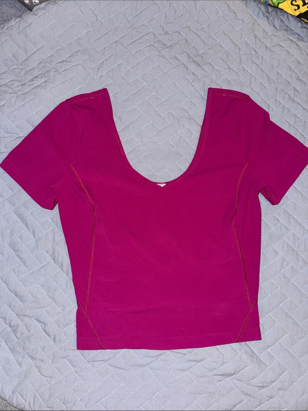 lululemon athletica Magenta Scoop-Neck Crop Top